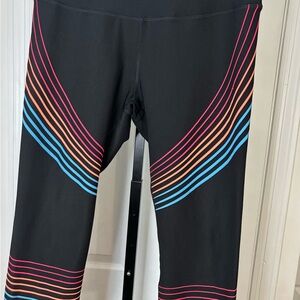 RBX Black Track Pants with Multicolor Stripes